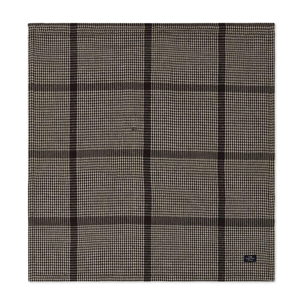 Serveiette en tissu Pepita Check Cotton Linen 50x50 cm, Dark gray-beige Lexington