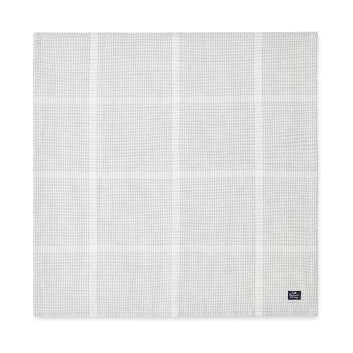 Serveiette en tissu Pepita Check Cotton Linen 50x50 cm - White-light gray - Lexington