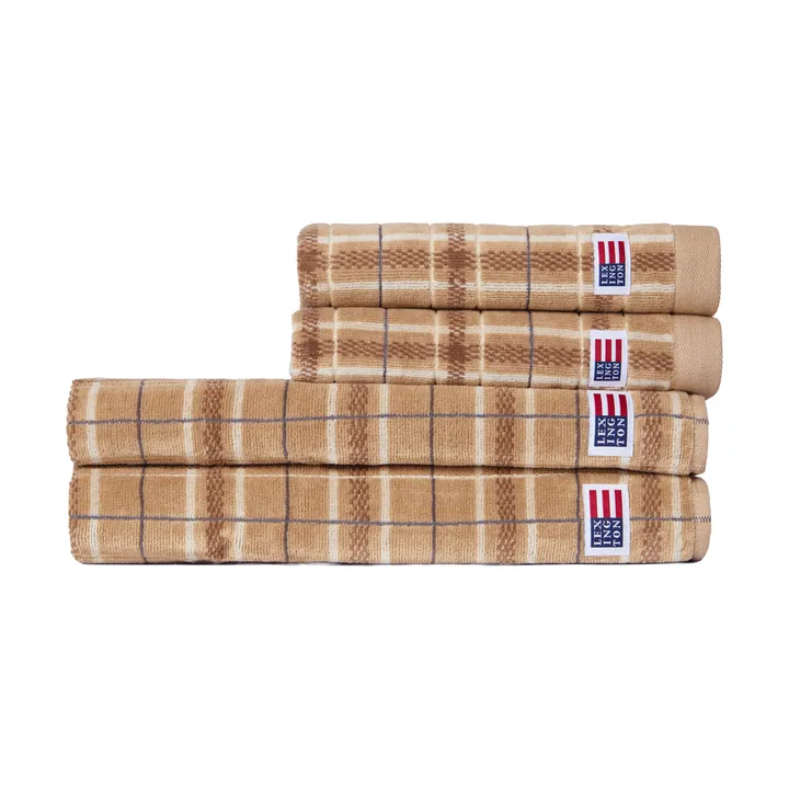 Serviette checked Lexington, 4 pièces - Beige-gray, 2 st 50x70 cm, 2 st 70x30 cm - Lexington