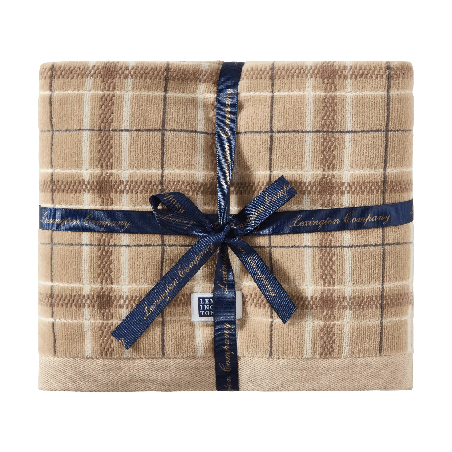 Serviette checked Lexington, lot de 2, Beige-gray Lexington