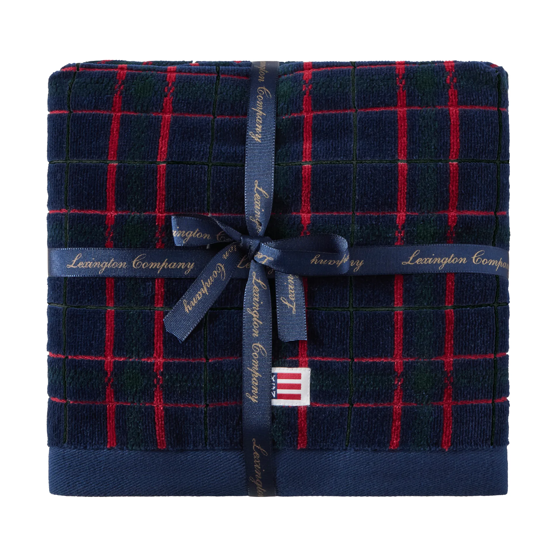 Serviette checked Lexington, lot de 2, Navy-green, 50x70 cm Lexington