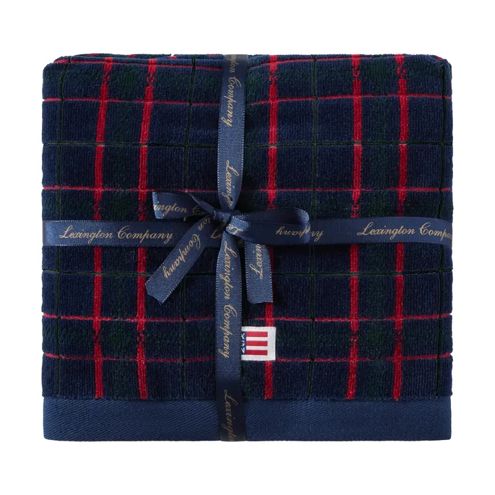 Serviette checked Lexington, lot de 2 - Navy-green, 50x70 cm - Lexington
