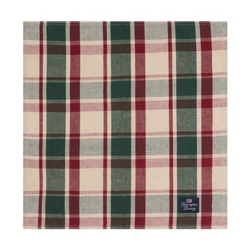Serviette Checked lin/coton 50x50 cm - Green-red-beige - Lexington