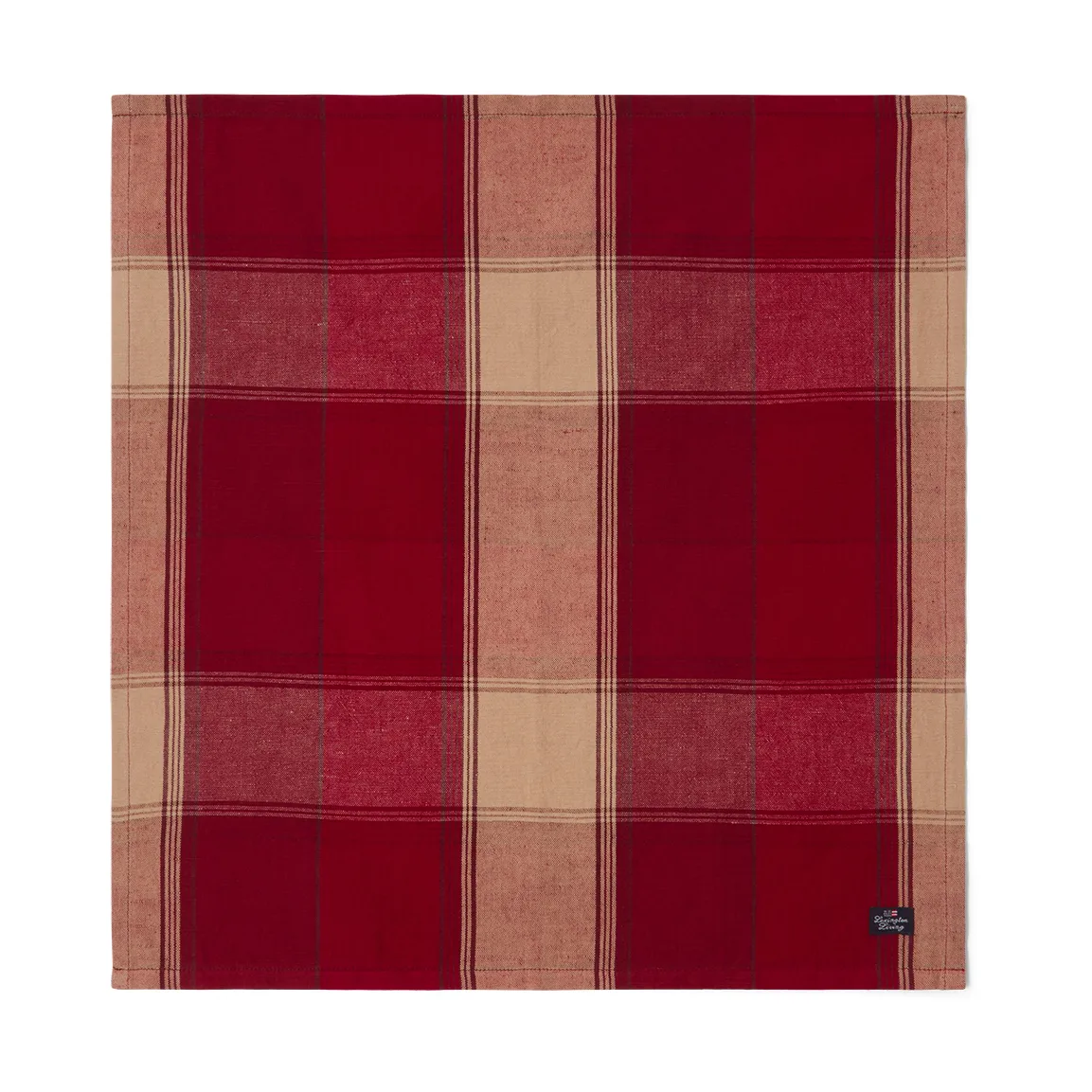 Serviette Checked linen-cotton 50x50 cm., Rouge-beige Lexington