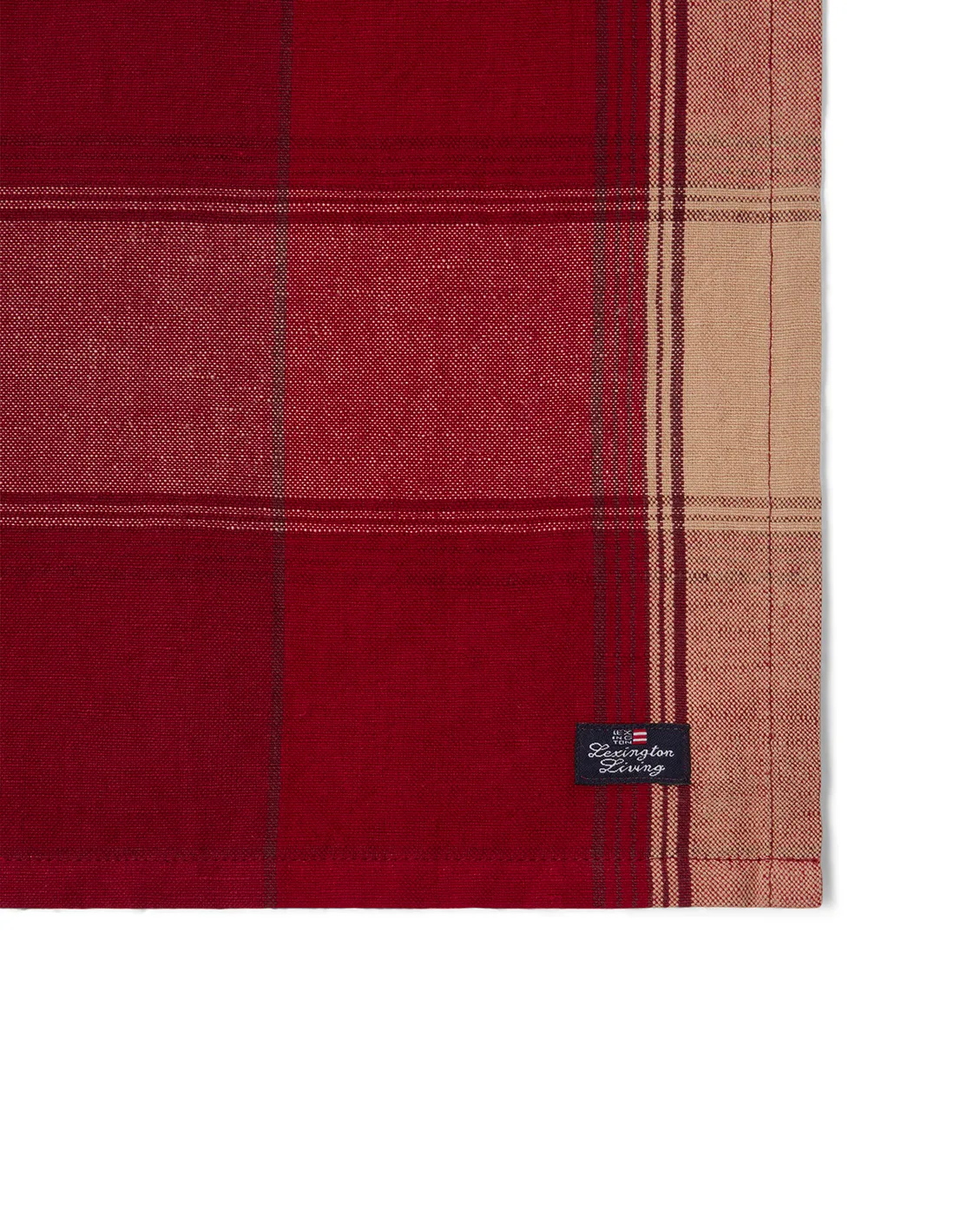 Serviette Checked linen-cotton 50x50 cm., Rouge-beige Lexington