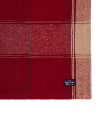 Serviette Checked linen-cotton 50x50 cm. - Rouge-beige - Lexington