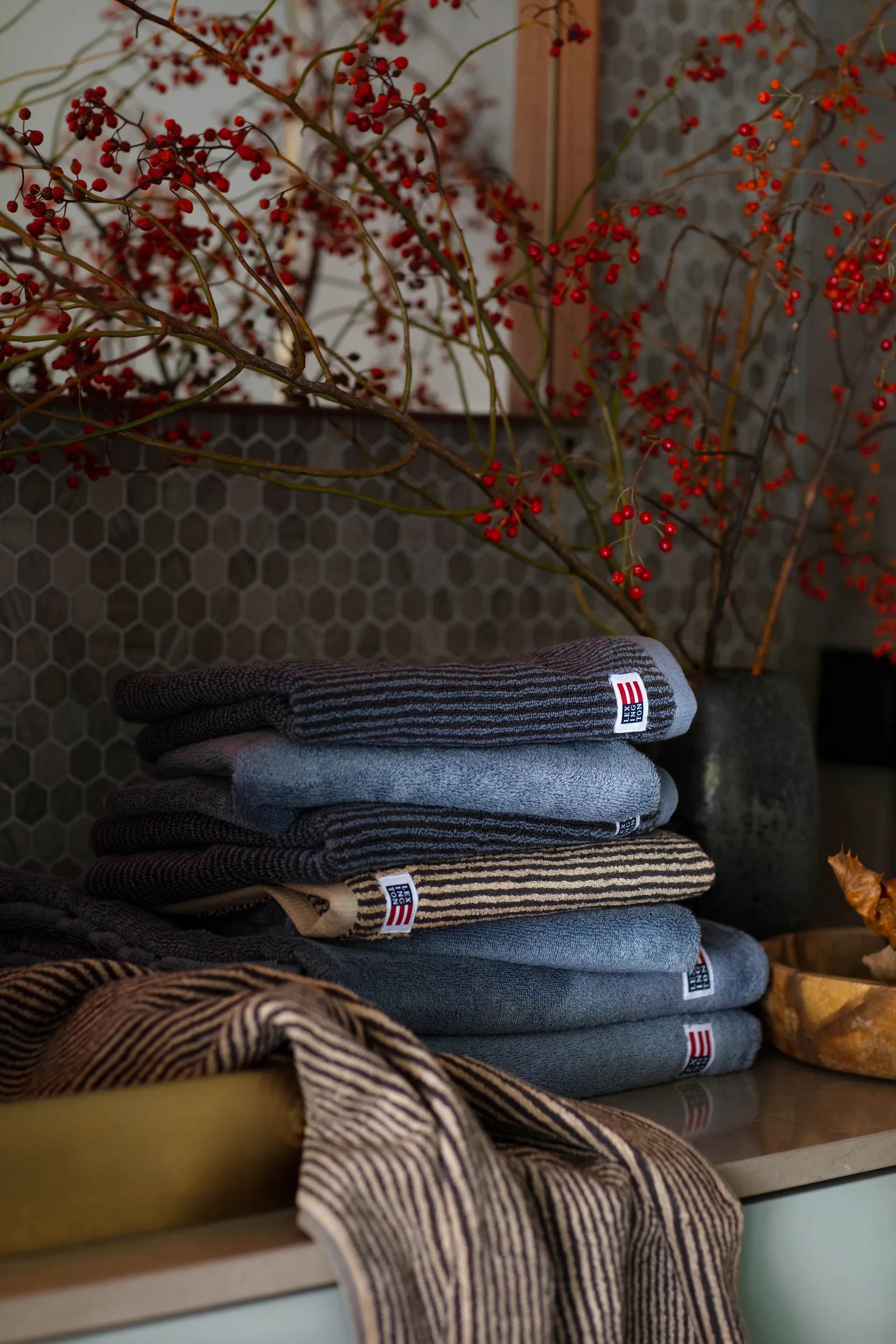 Serviette de bain Icons Original 70x130 cm, Steel Blue Lexington