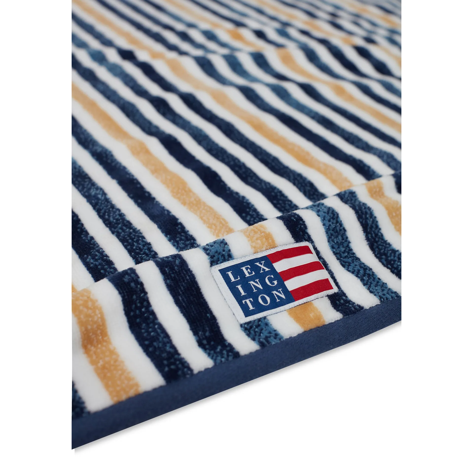 Serviette de bain Striped Cotton Velour 100x180 cm, Blue-white-oat Lexington