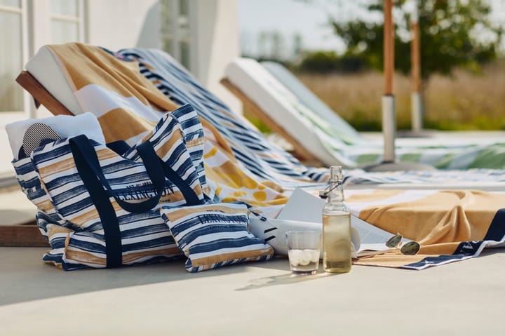 Serviette de bain Striped Cotton Velour 100x180 cm, Blue-white-oat Lexington