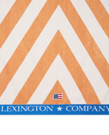Serviette de plage Graphic Cotton Velour 100x180 cm - Beige-blanc-bleu - Lexington
