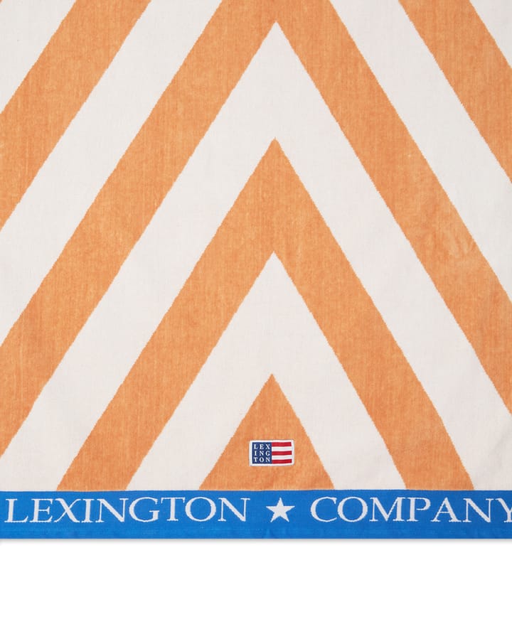 Serviette de plage Graphic Cotton Velour 100x180 cm, Beige-blanc-bleu Lexington
