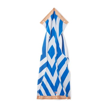 Serviette de plage Graphic Cotton Velour 100x180 cm - Bleu-blanc-beige - Lexington