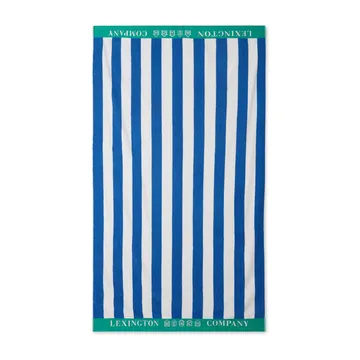 Serviette de plage Striped Cotton Terry 100x180 cm - Bleu-blanc-vert - Lexington