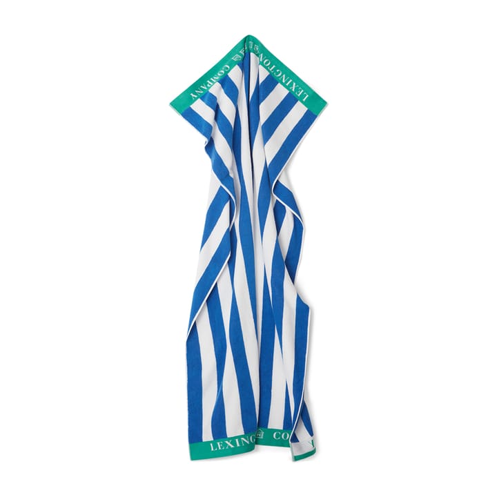 Serviette de plage Striped Cotton Terry 100x180 cm, Bleu-blanc-vert Lexington