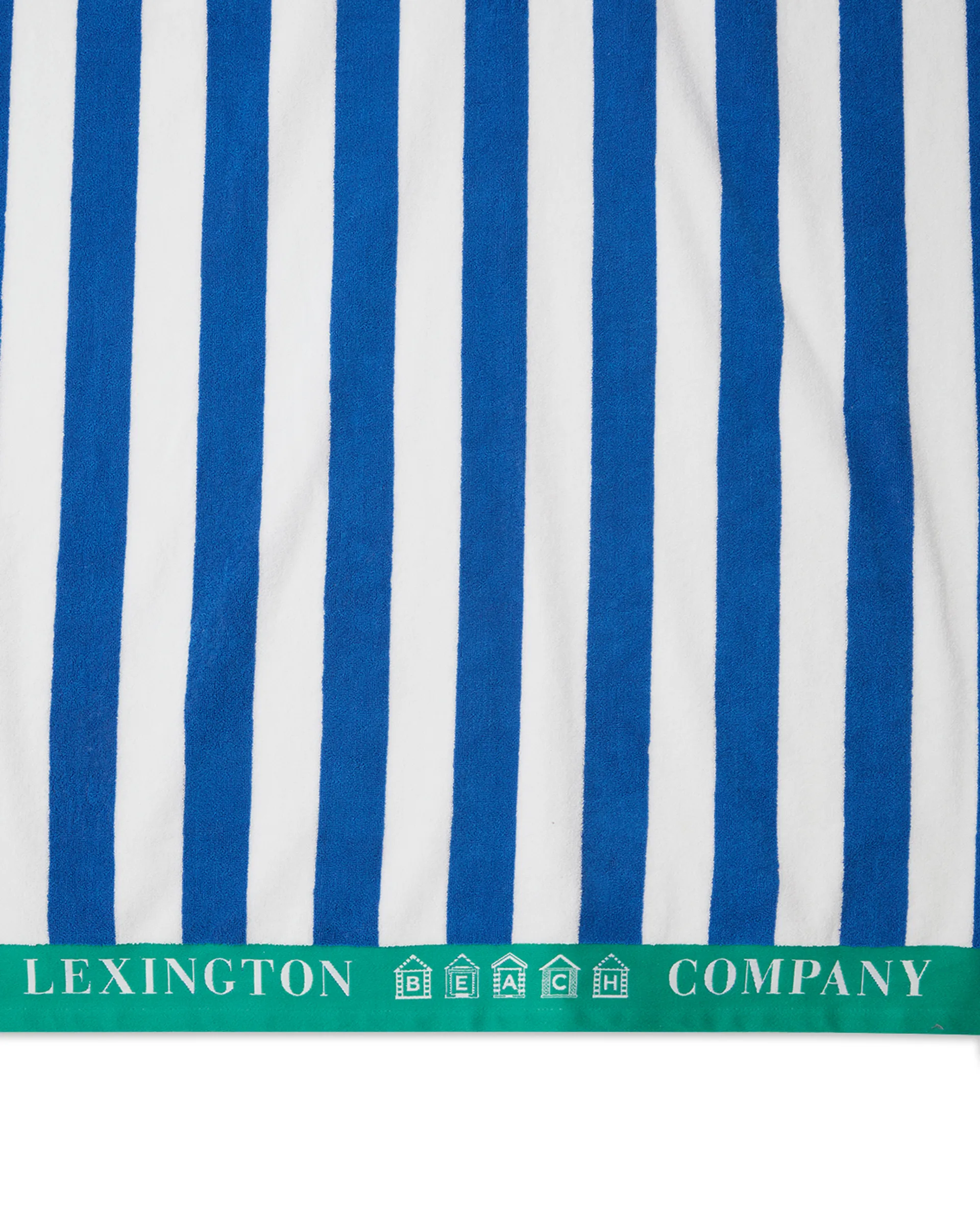 Serviette de plage Striped Cotton Terry 100x180 cm, Bleu-blanc-vert Lexington