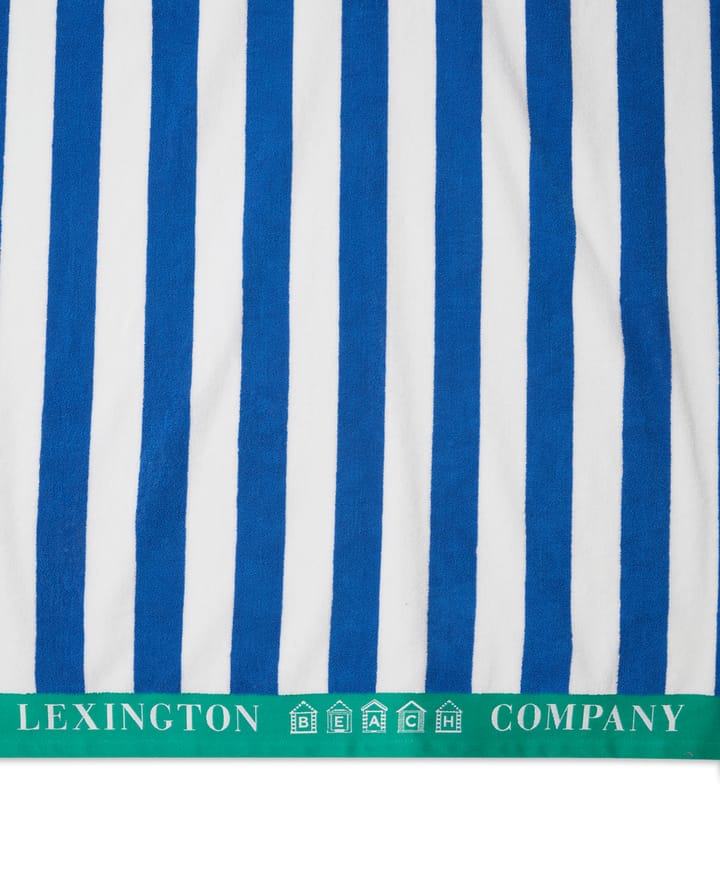 Serviette de plage Striped Cotton Terry 100x180 cm, Bleu-blanc-vert Lexington