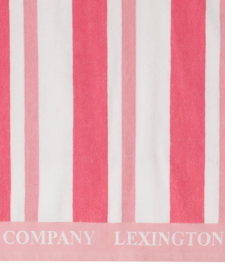Serviette de plage Striped Cotton Terry 100x180 cm - Cerise - Lexington