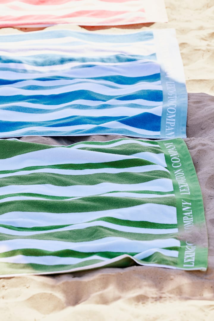 Serviette de plage Striped Cotton Terry 100x180 cm - Cerise - Lexington