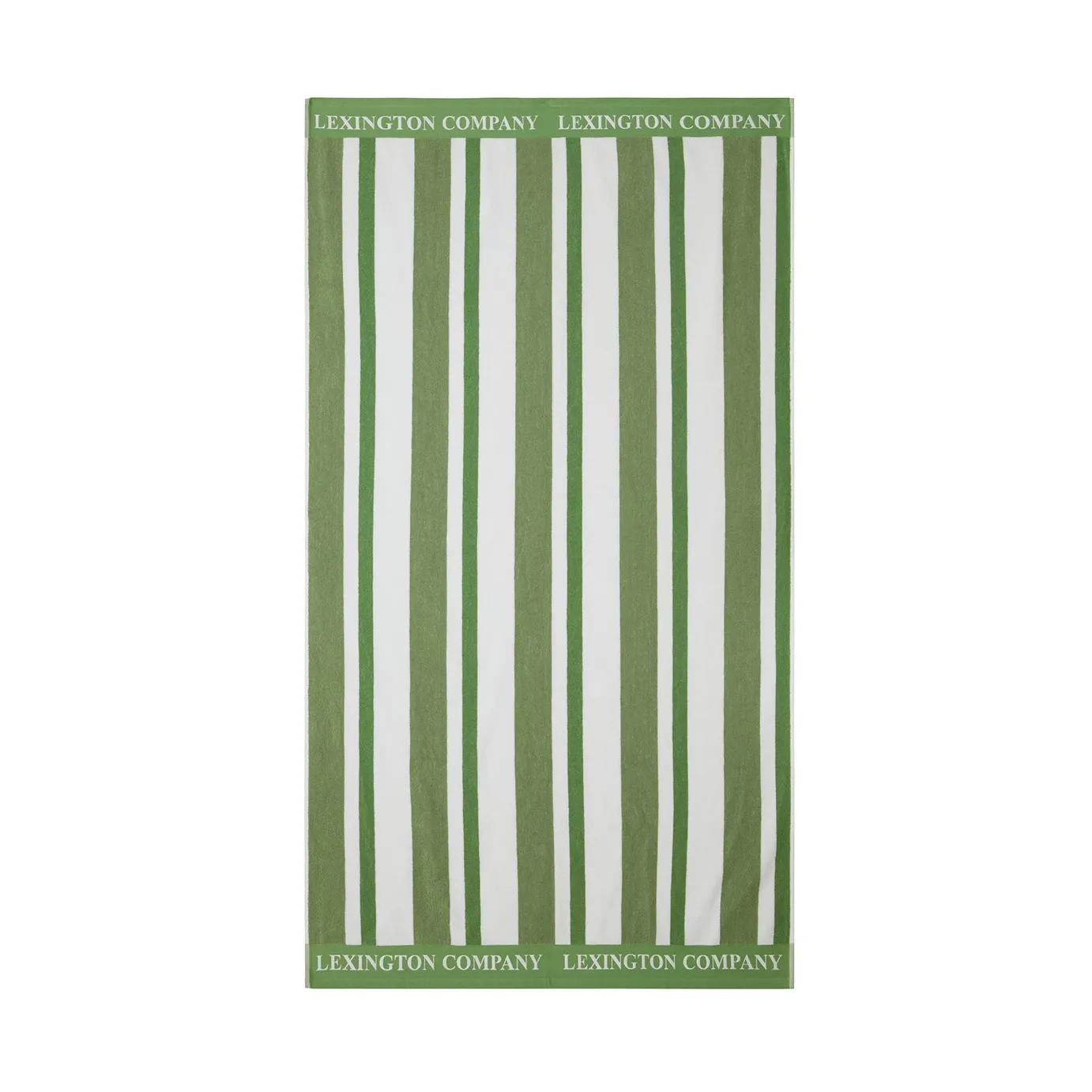 Serviette de plage Striped Cotton Terry 100x180 cm, Green Lexington