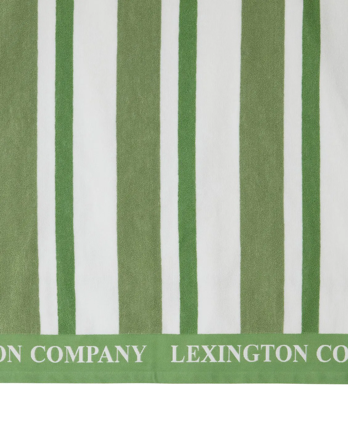 Serviette de plage Striped Cotton Terry 100x180 cm, Green Lexington