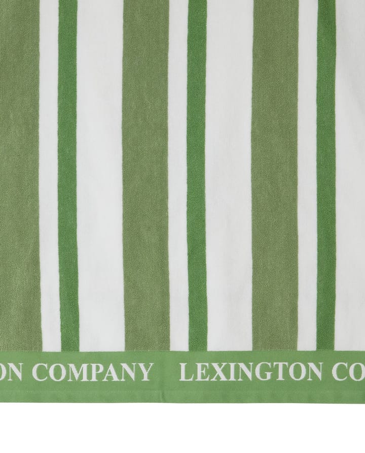 Serviette de plage Striped Cotton Terry 100x180 cm - Green - Lexington
