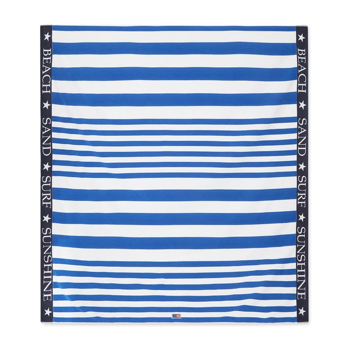 Serviette de plage Striped Family 200x180 cm - Bleu-blanc - Lexington