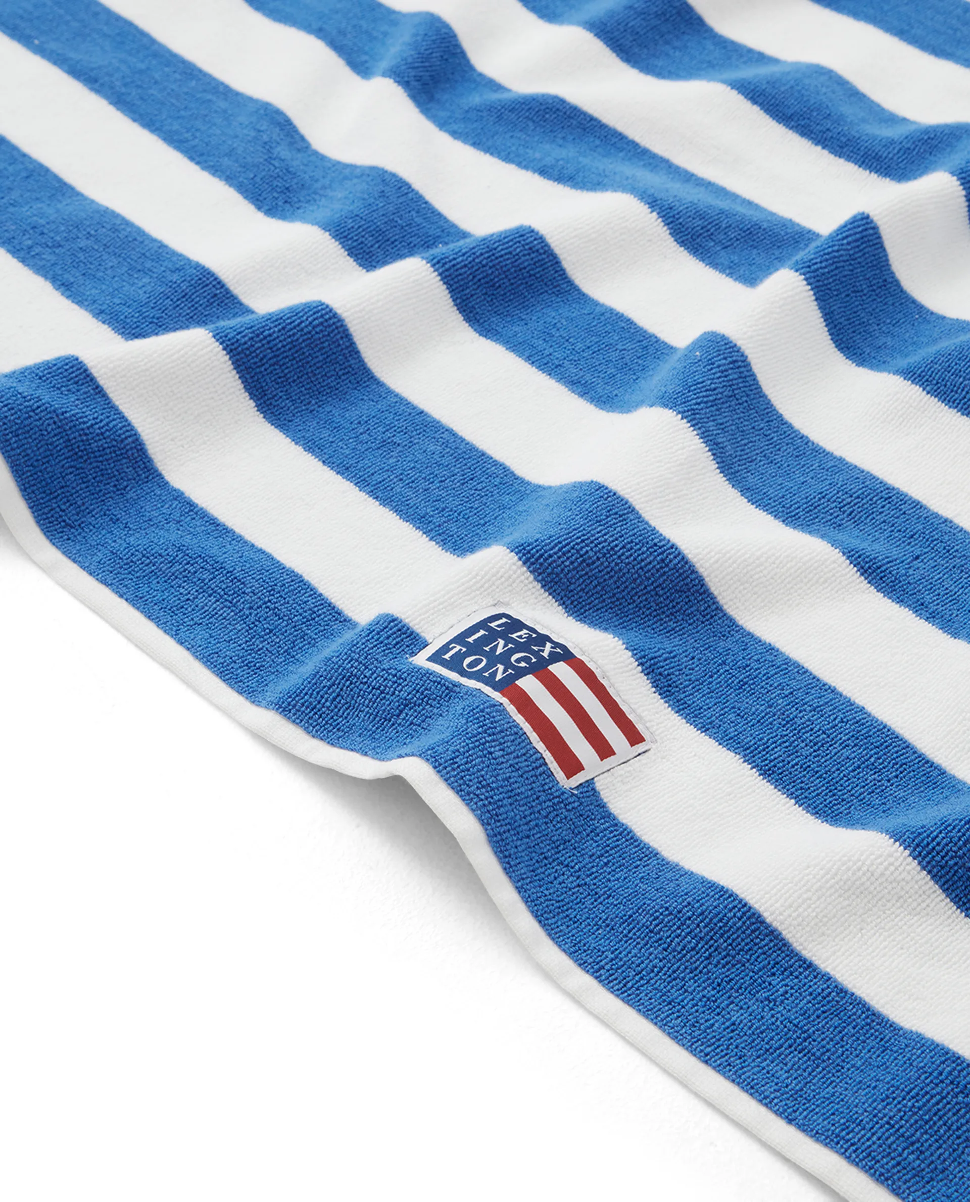 Serviette de plage Striped Family 200x180 cm, Bleu-blanc Lexington