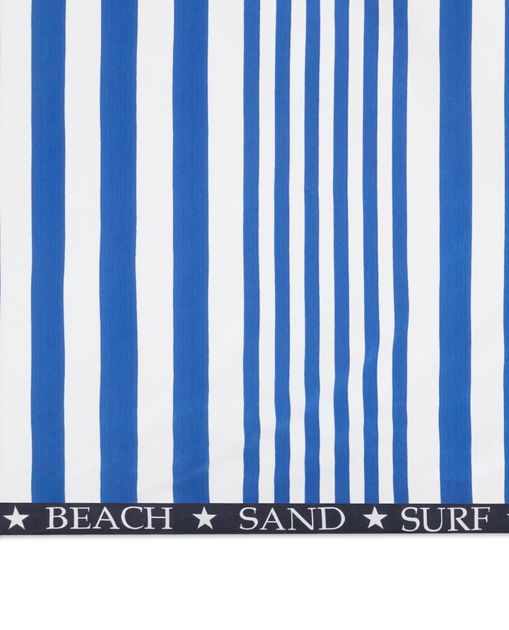 Serviette de plage Striped Family 200x180 cm - Bleu-blanc - Lexington