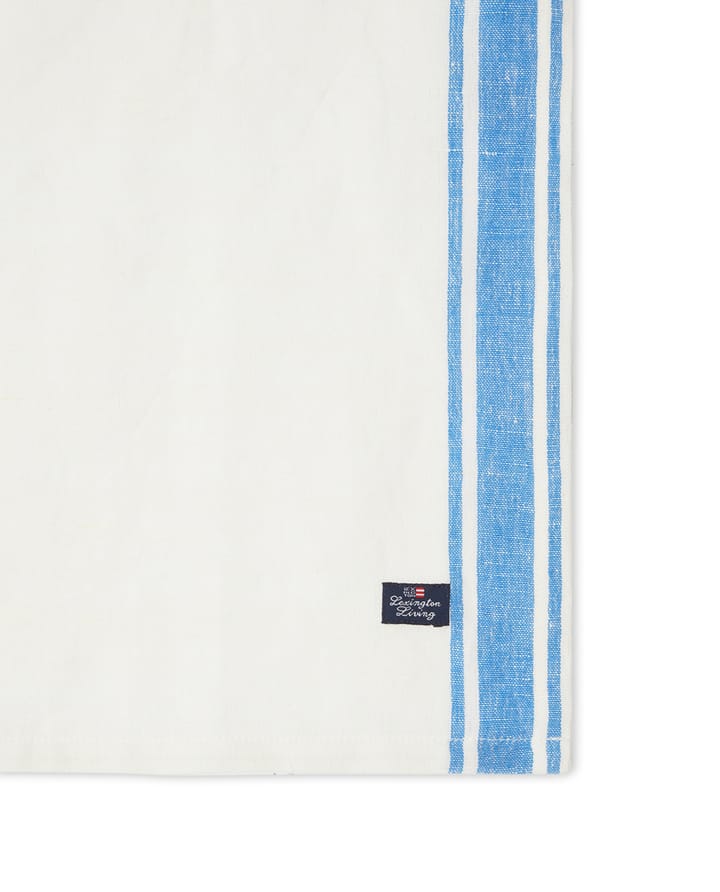Serviette de table Linen Cotton Side Stripes 50x50 cm - Bleu-blanc - Lexington