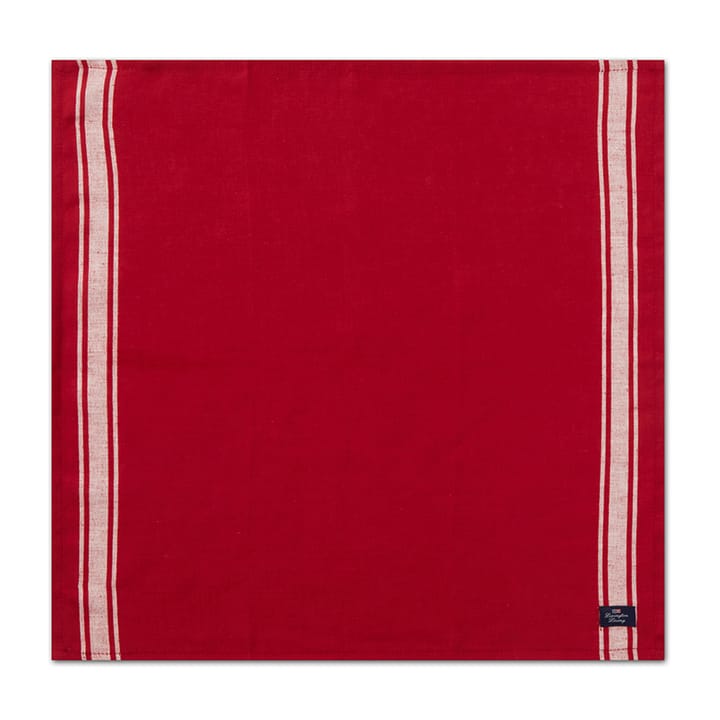 Serviette de table Side Striped Cotton Linen 50x50 cm - Rouge-blanc - Lexington