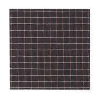 Serviette en tissu Checked Cotton Linen 50x50 cm - Dark gray-beige - Lexington
