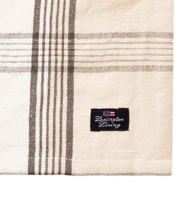 Serviette en tissu Checked Linen/Cotton 50x50 cm - Beige - Lexington