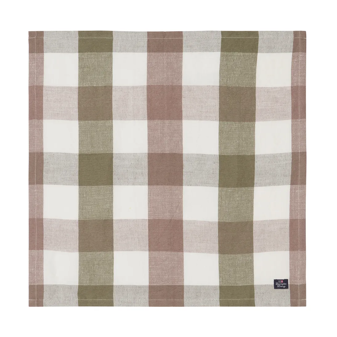 Serviette en tissu Checked Linen/Cotton 50x50 cm, Olive Lexington