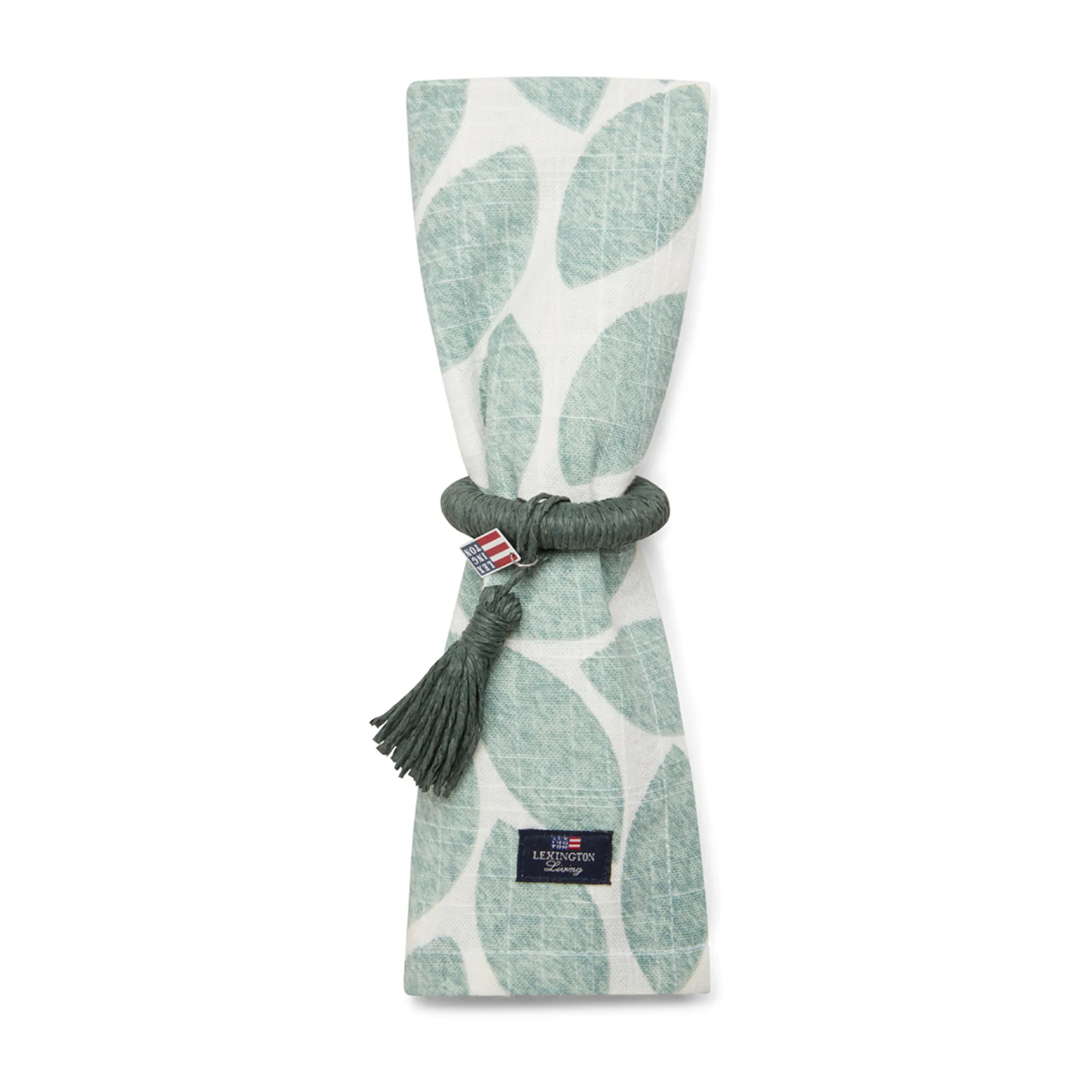 Serviette en tissu Printed Leaves 50x50 cm, Vert Lexington