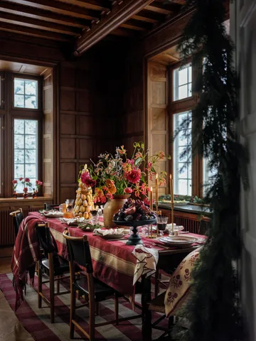 Serviette Flower linen-cotton 50x50 cm. - Blanc-rouge - Lexington