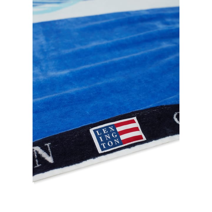 Serviette Graphic Cotton Velour 100x180 cm, Blue-white Lexington