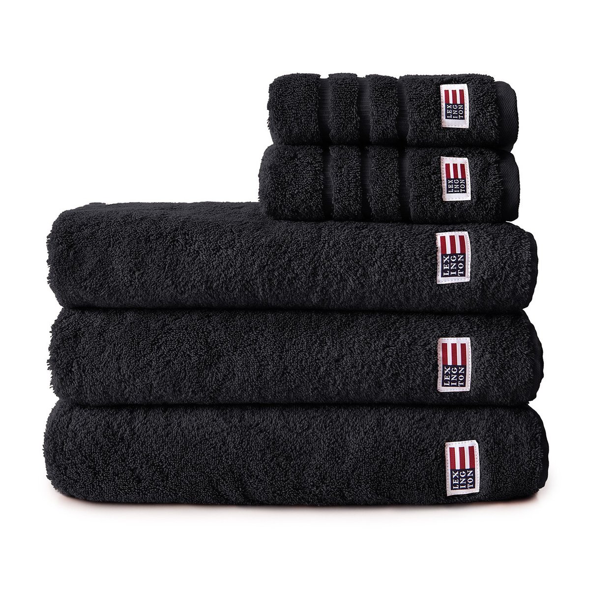 Lexington Serviette Icons Original 50x100 cm Black | Design Scandinave | Serviettes de toilette | Noir