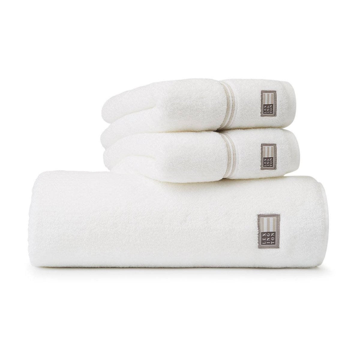Lexington Serviette Lexington Hotel 70x130 cm Blanc-beige