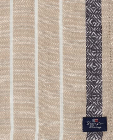 Serviette Organic Cotton Linen Jacquard 50x50 cm - Beige-dark gray - Lexington