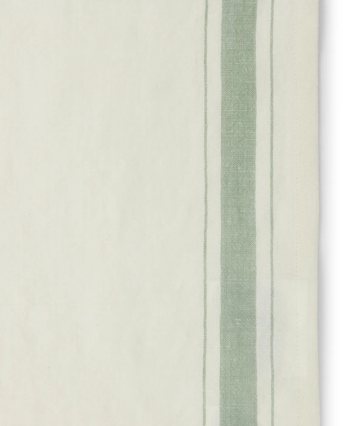 Serviette Side Striped Organic Cotton 50x50 cm, White-green Lexington