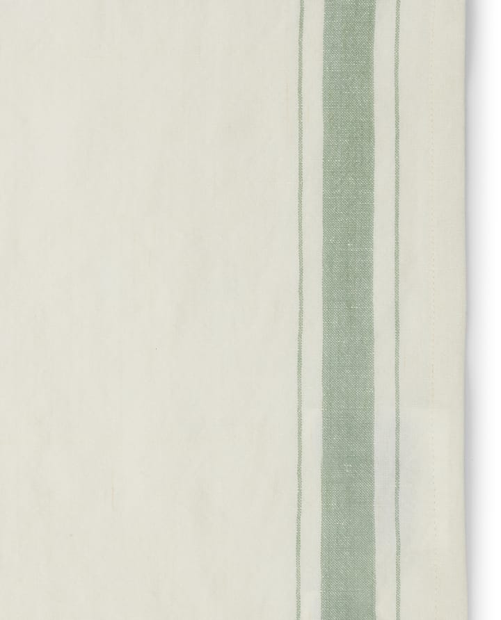Serviette Side Striped Organic Cotton 50x50 cm - White-green - Lexington