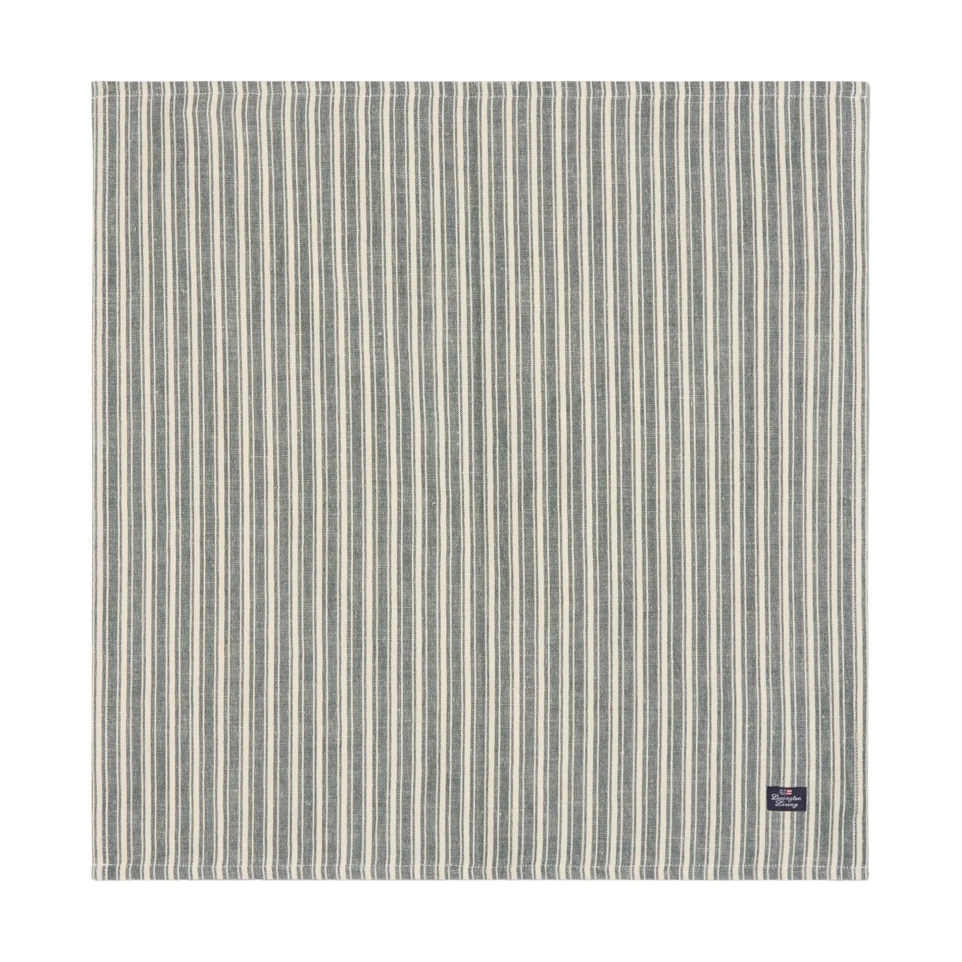 Serviettes en lin Striped, Green-light beige, 50x50 cm Lexington