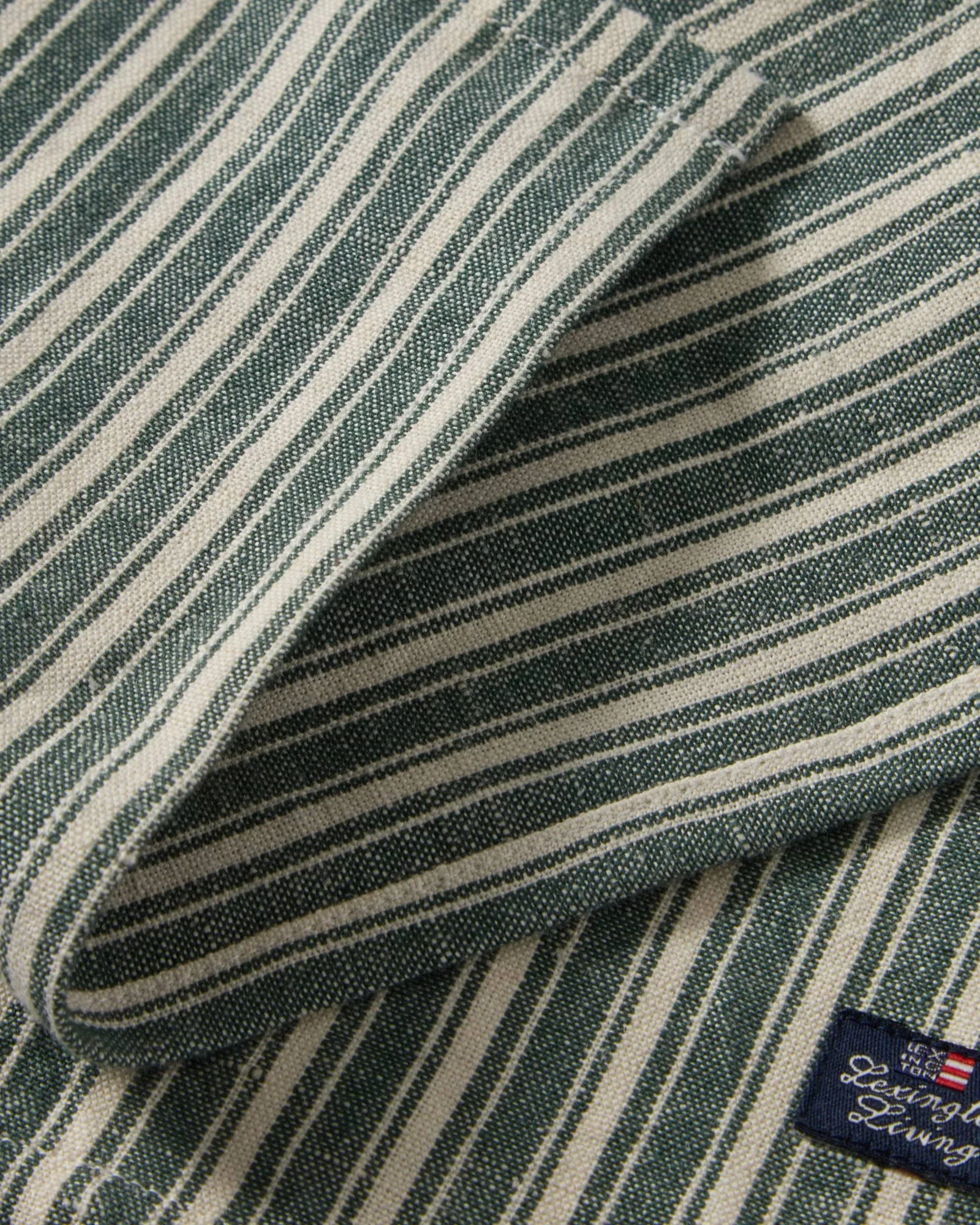 Serviettes en lin Striped, Green-light beige, 50x50 cm Lexington