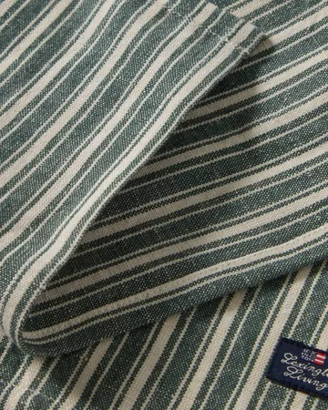 Serviettes en lin Striped - Green-light beige, 50x50 cm - Lexington