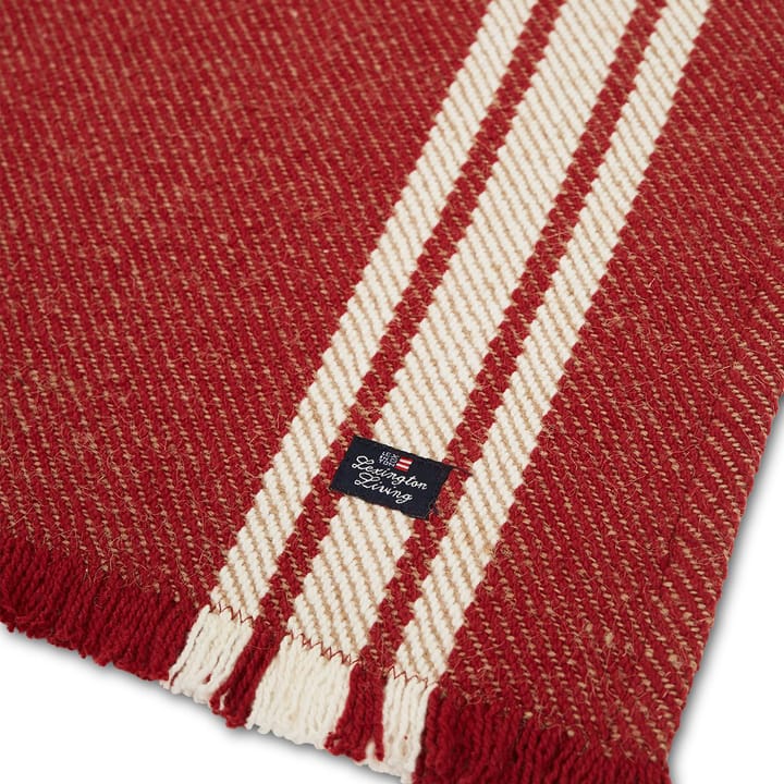 Set de table avec franges Striped 40x50 cm - Rouge-blanc - Lexington