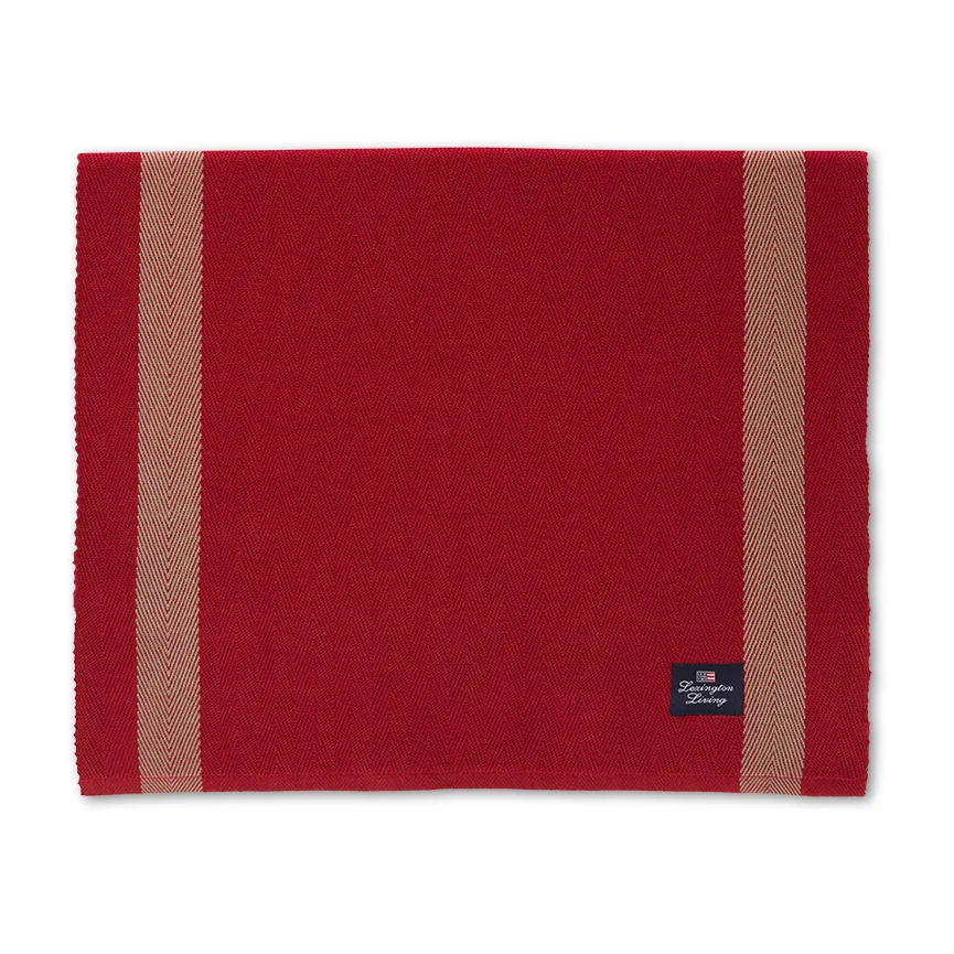 Set de table Herringbone with Stripes 40x50 cm, Red-beige Lexington