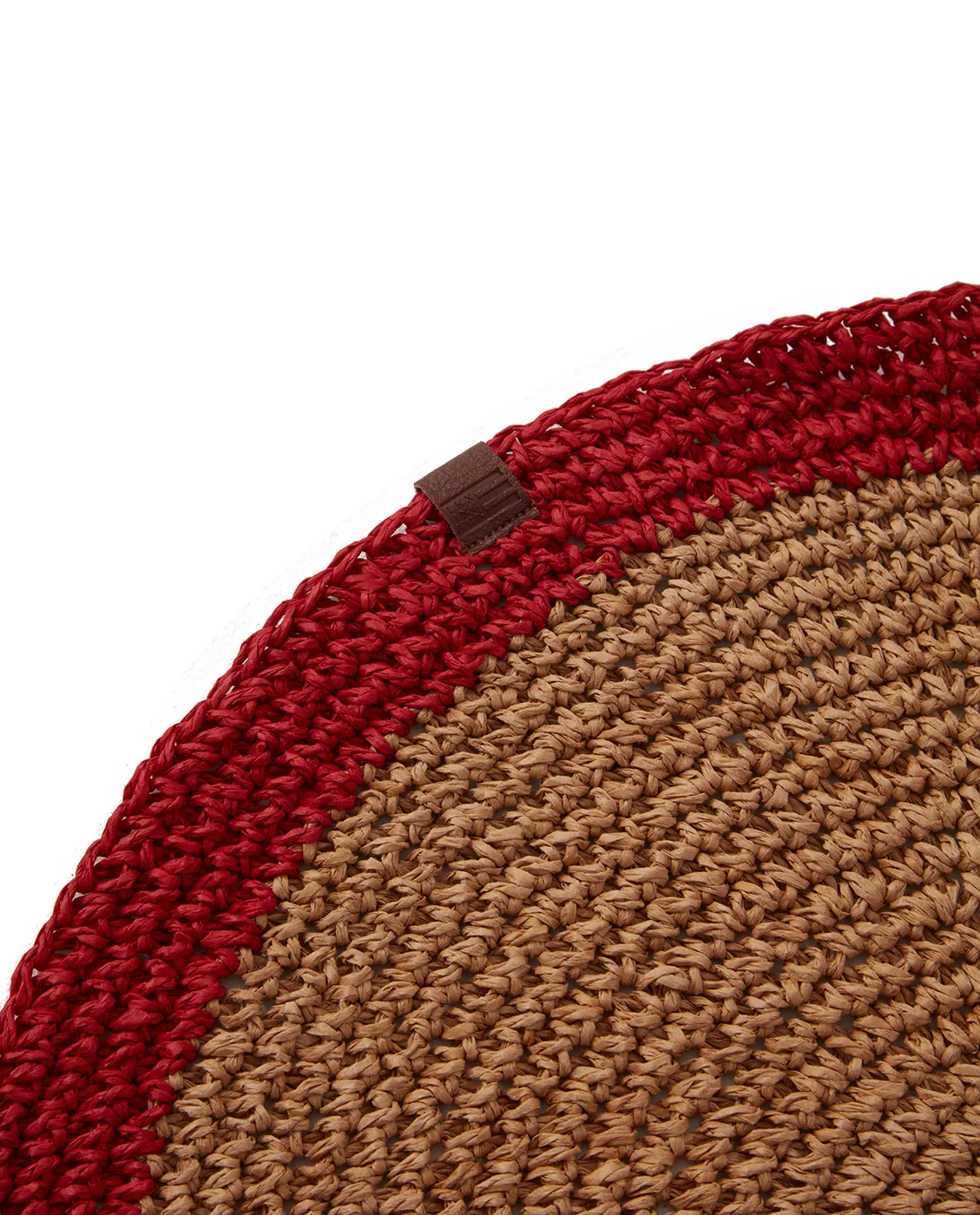 Set de table Round Recycled Paper Straw Ø38, Beige-rouge Lexington