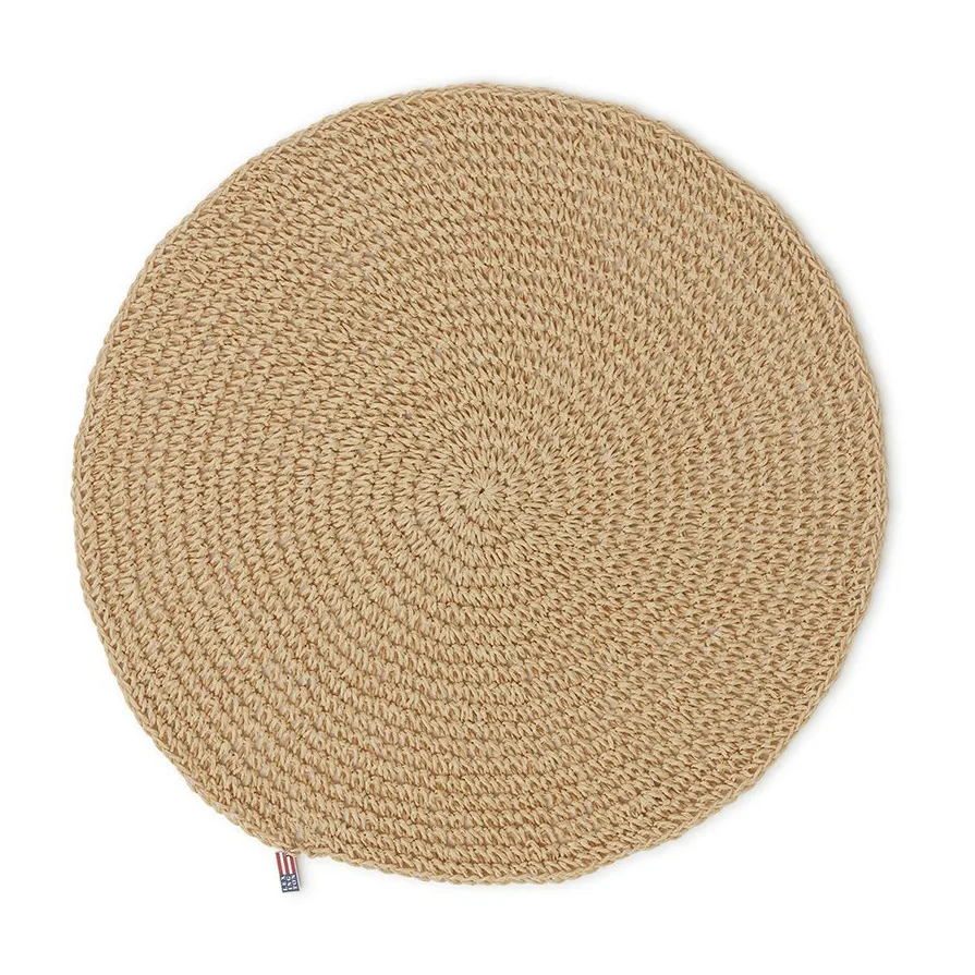 Set de table Round Recycled Paper Straw Ø38, Beige Lexington
