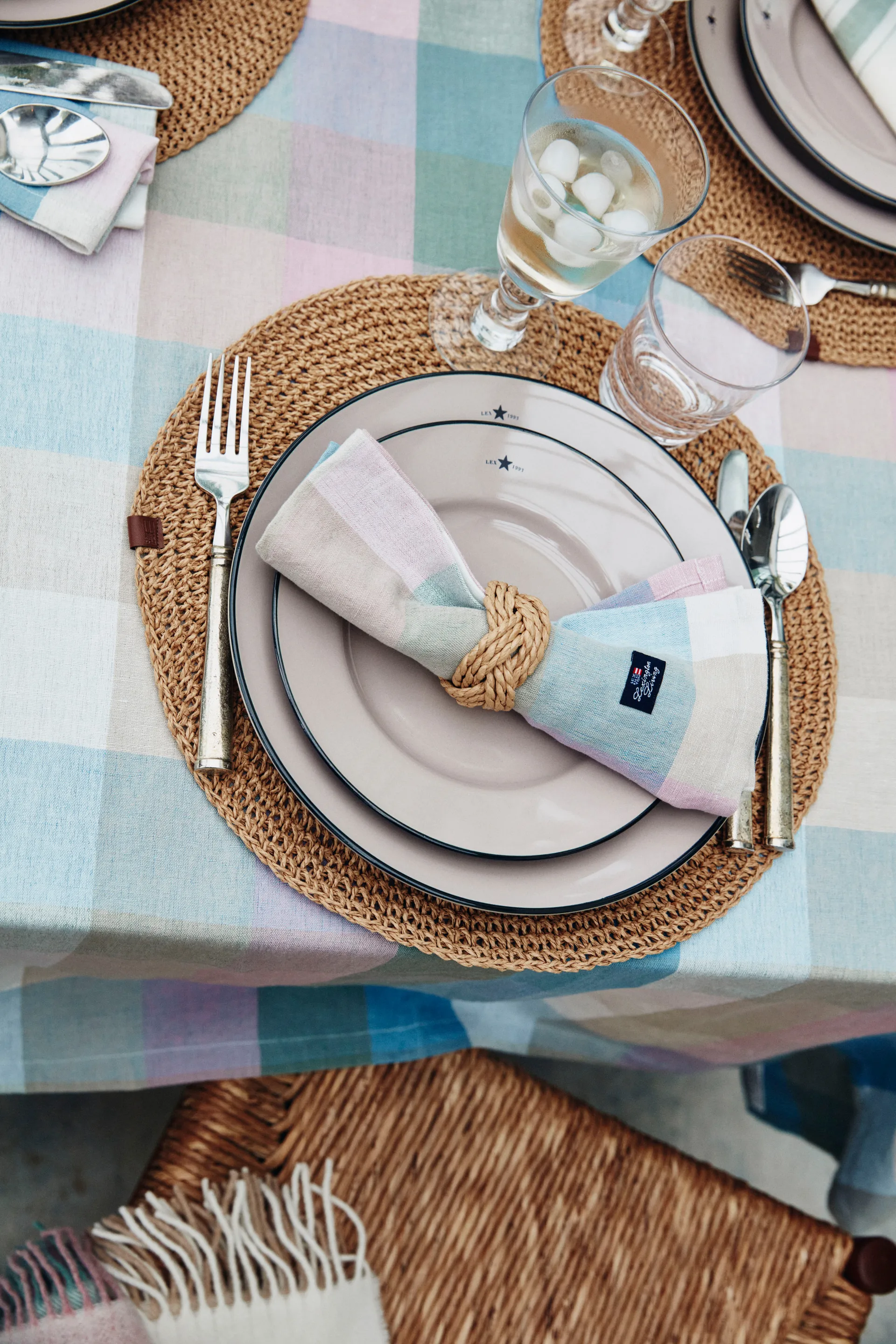 Set de table Round Recycled Paper Straw Ø38, Natural Lexington