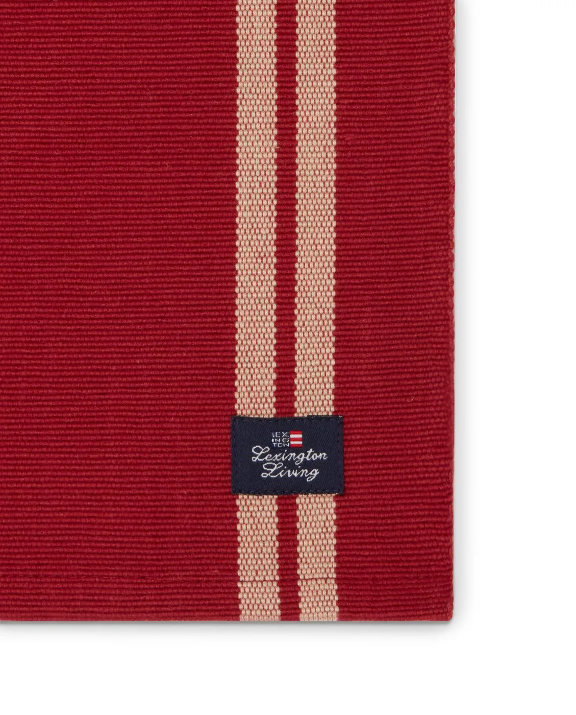 Set de table Side Striped Org Cotton Rib 40x50 cm, Red-beige Lexington
